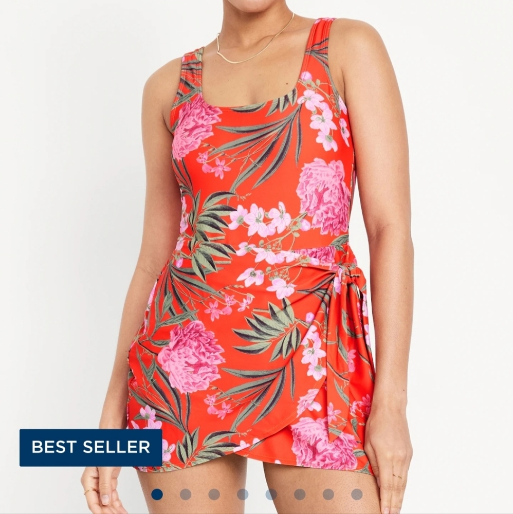 Side-tie swim dress